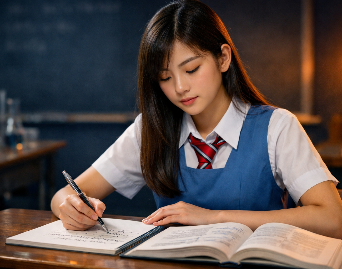 Singapore O Level chemistry student working through stoichiometry calculations with balanced equations in a school classroom — IONX Labs tuition