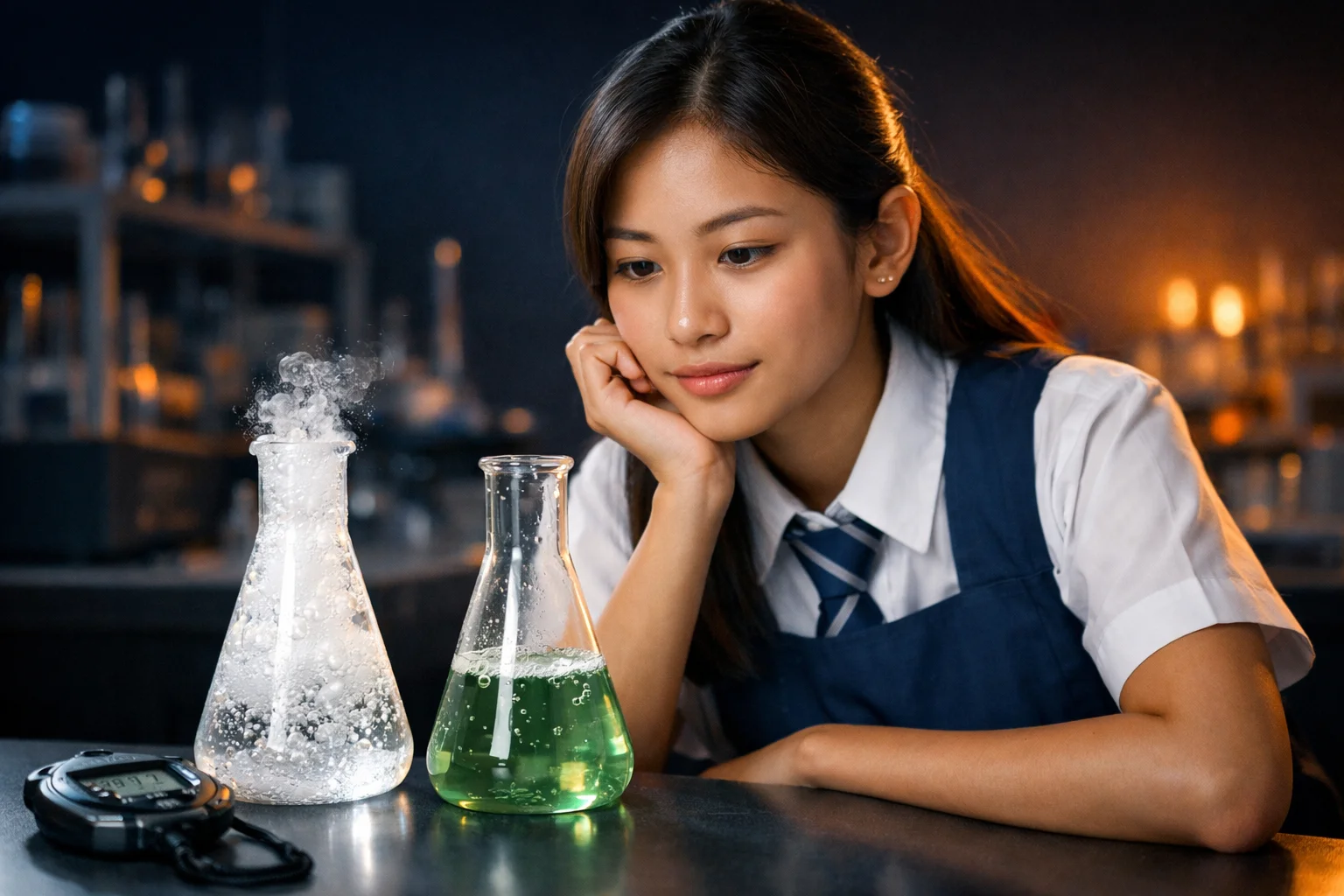 Rates of reaction O level: Sec 4 Chemistry student studying collision theory and reaction factors for O Level exam